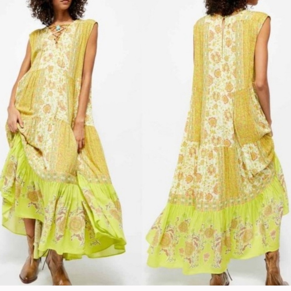 NWT Free People Hanalei Bay Yellow Maxi Size M as Seen on Episode 6 Home Town